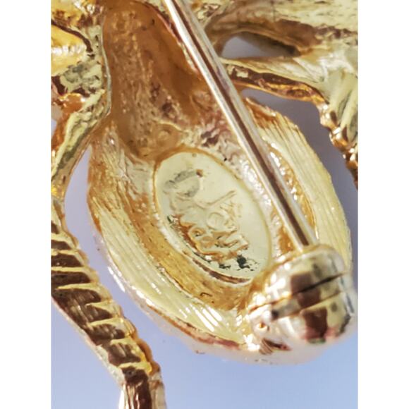 Vintage Joan Rivers Black Rhinestone Bug Pin Brooch - Picture 3 of 5